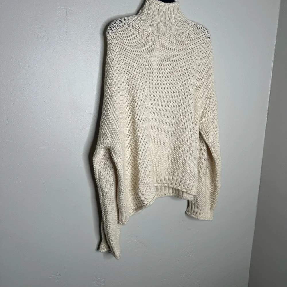 Reformation Ivory Mock Neck Baby Alpaca Cream Knit Sweater - Picture 6 of 8